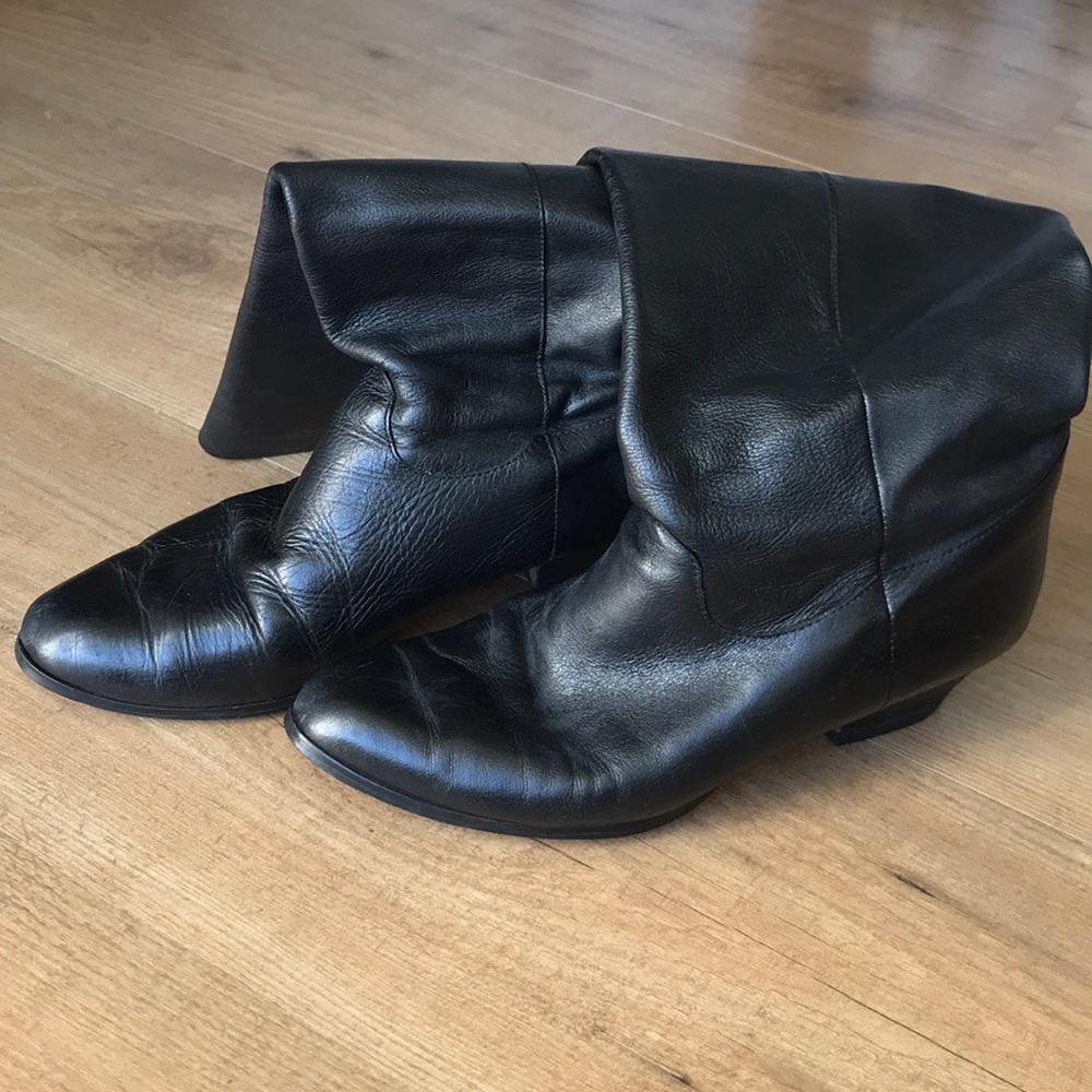 Vintage Blk Nine West Slouchy 80’s Boots Size 7.5